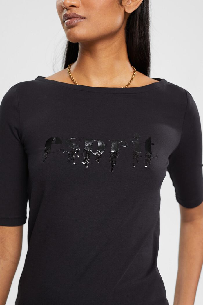 Jersey-T-Shirt mit aufgenähtem Logo