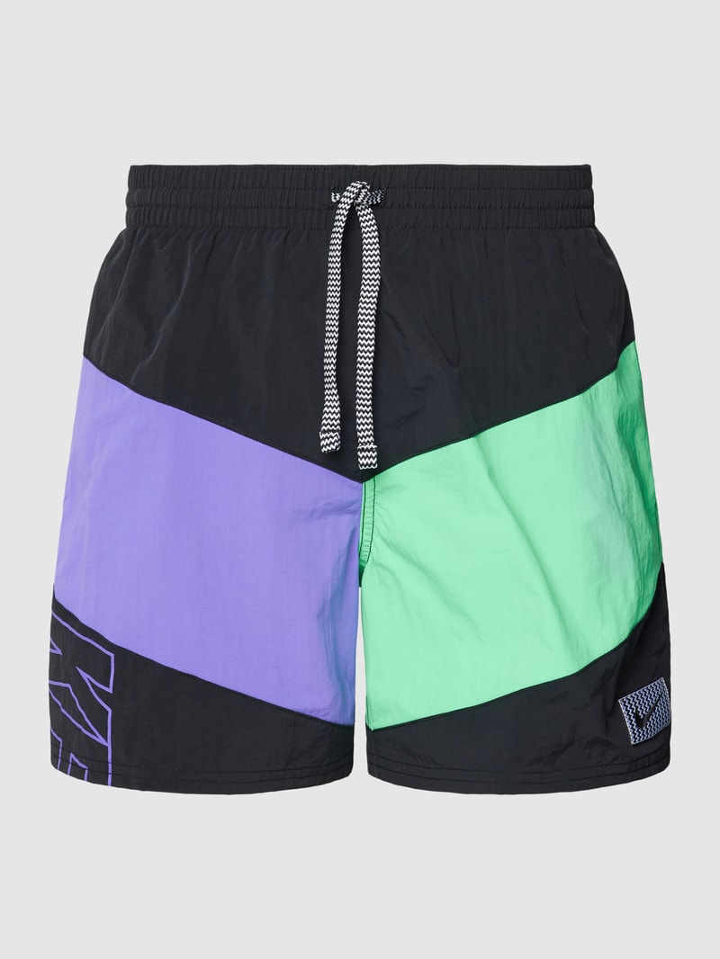 Badehose im Colour-Blocking-Design Modell 'MULTI LOGO' in schwarz