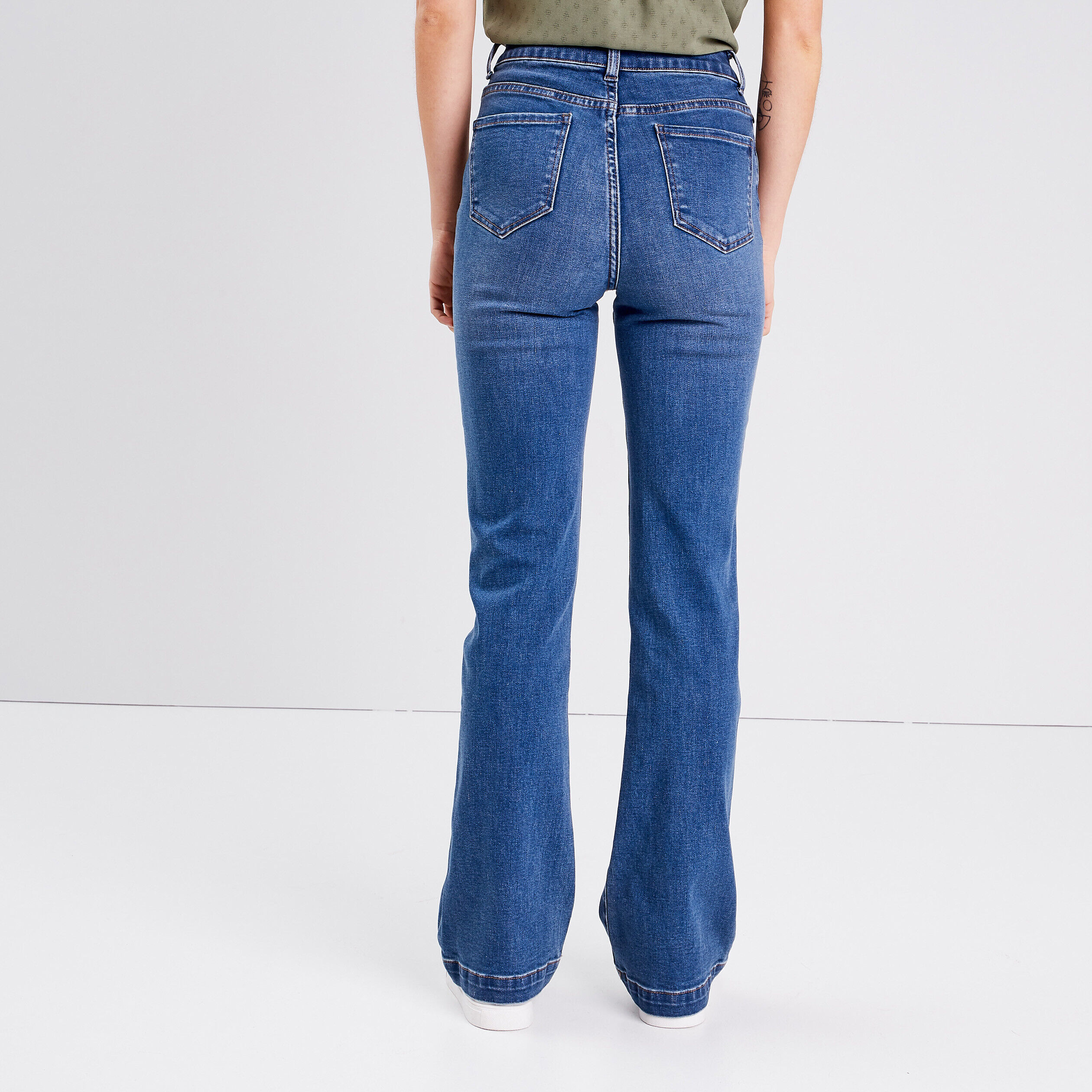 Jeans flare taille haute denim stone femme | Cache Cache