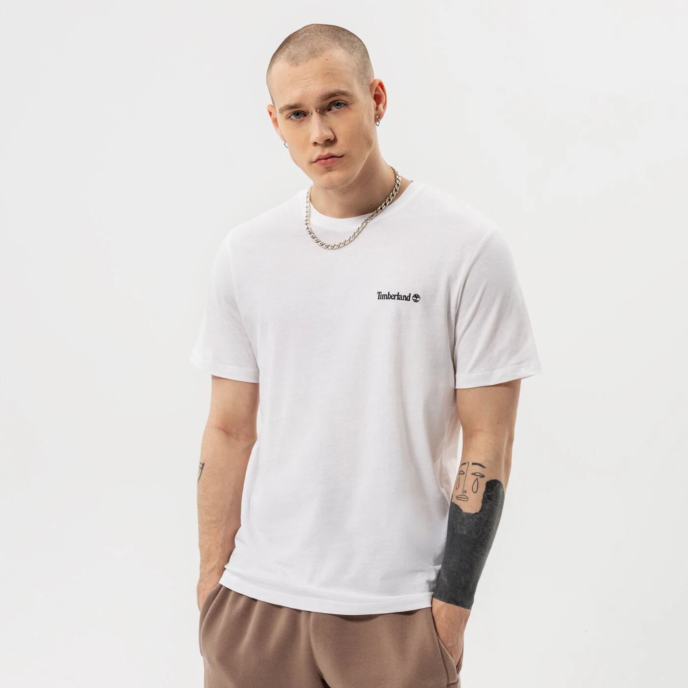TIMBERLAND T-SHIRT SMALL LOGO PRINT Weiß