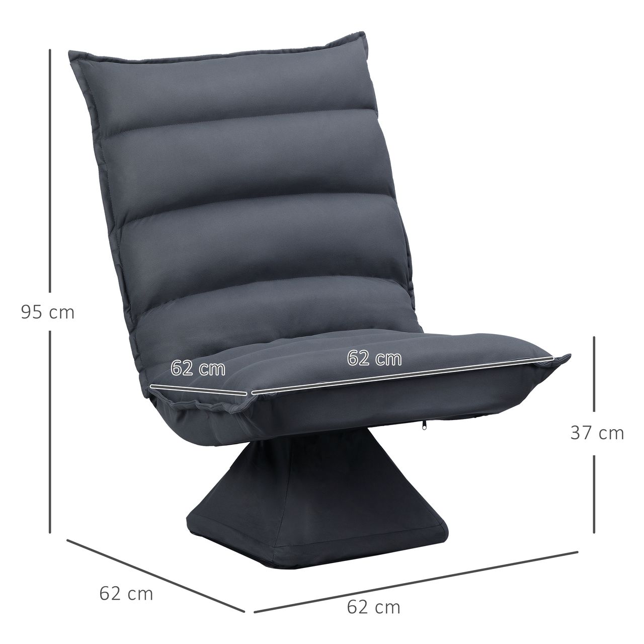 HOMCOM Bodensofa Bodenstuhl mit Sockel Relaxsessel Meditationsstuhl Dunkelgrau