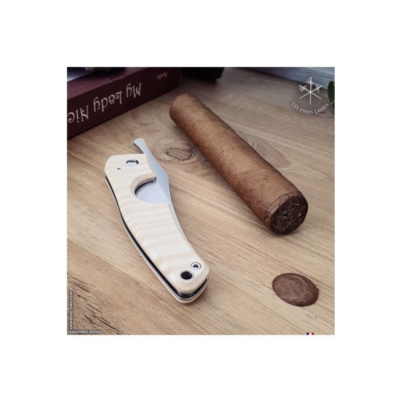 Les Fines Lames Le Petit CURLY Ahornholz-Zigarrenschneider