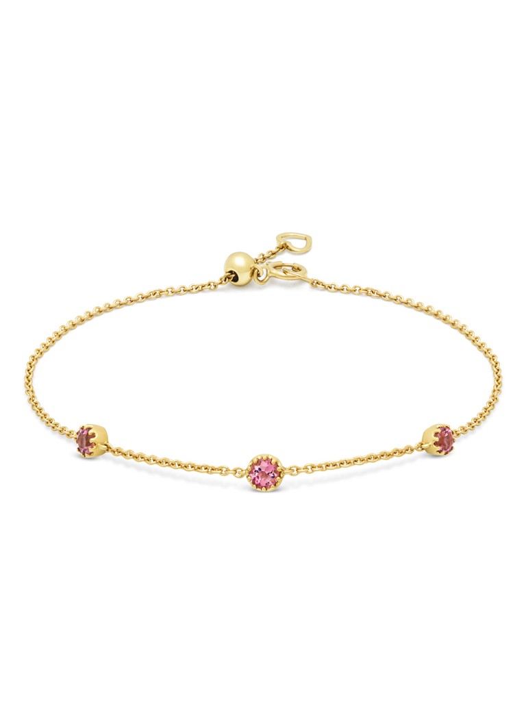 Diamond Point  Geelgouden armband, 0.36 ct roze toermalijn, Joy