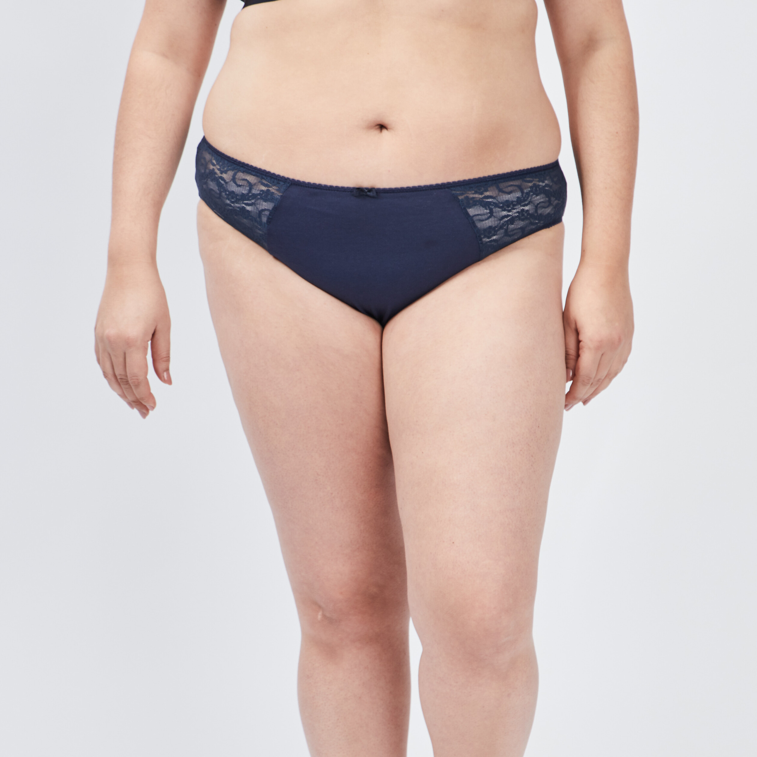 Culotte empiècements dentelle bleu marine femme grande taille | La Halle