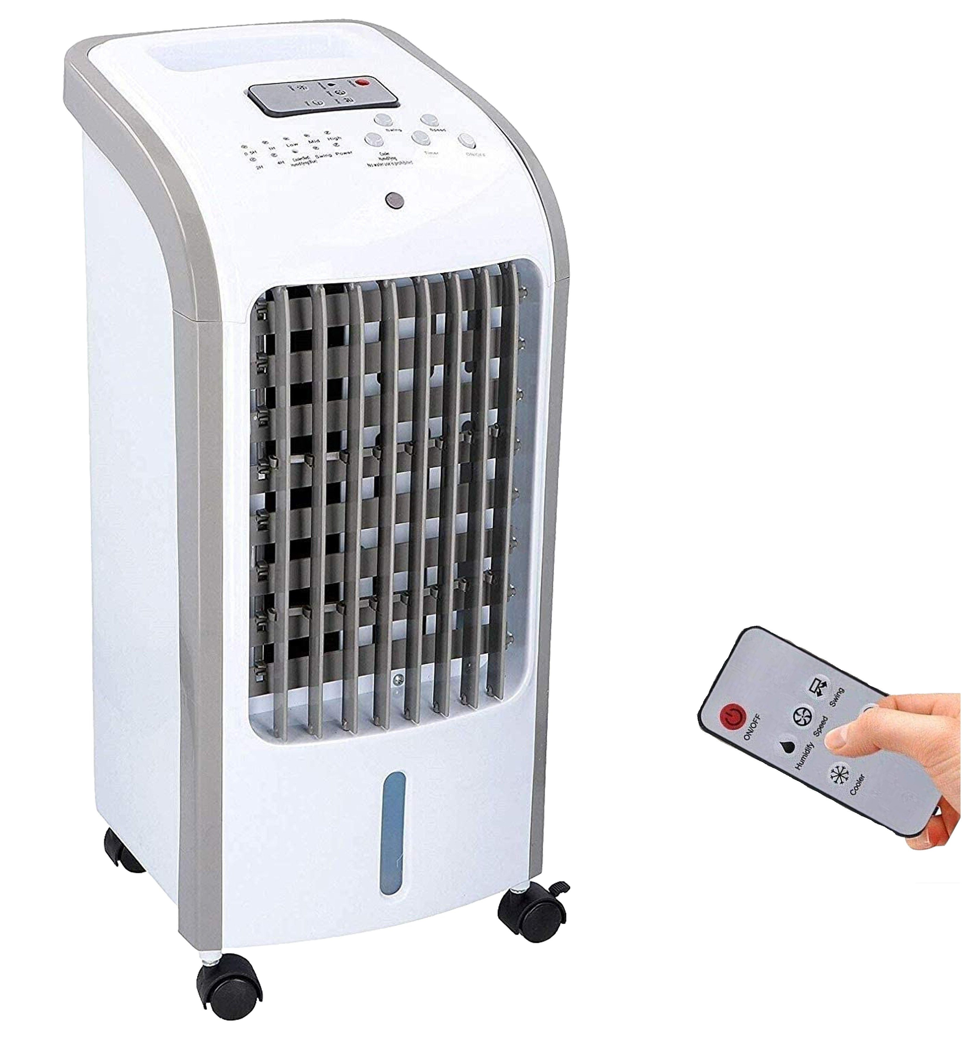 JUNG Luftkühler Commodo mobile Klimaanlage ohne Abluftschlauch mit Fernbedienung Timer, leiser Ventilator mit Wasserkühlun, Klimagerät Mobil Lüftkühler