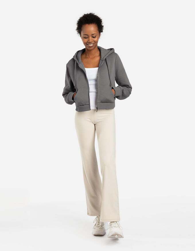 Cropped Sweatjacke - einfarbig