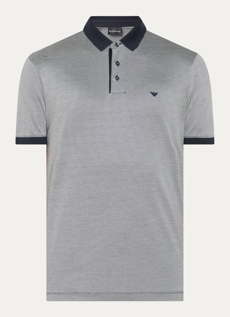 Tricou polo Emporio Armani cu croială clasică, confecționat dintr-un amestec de lyocell și logo
