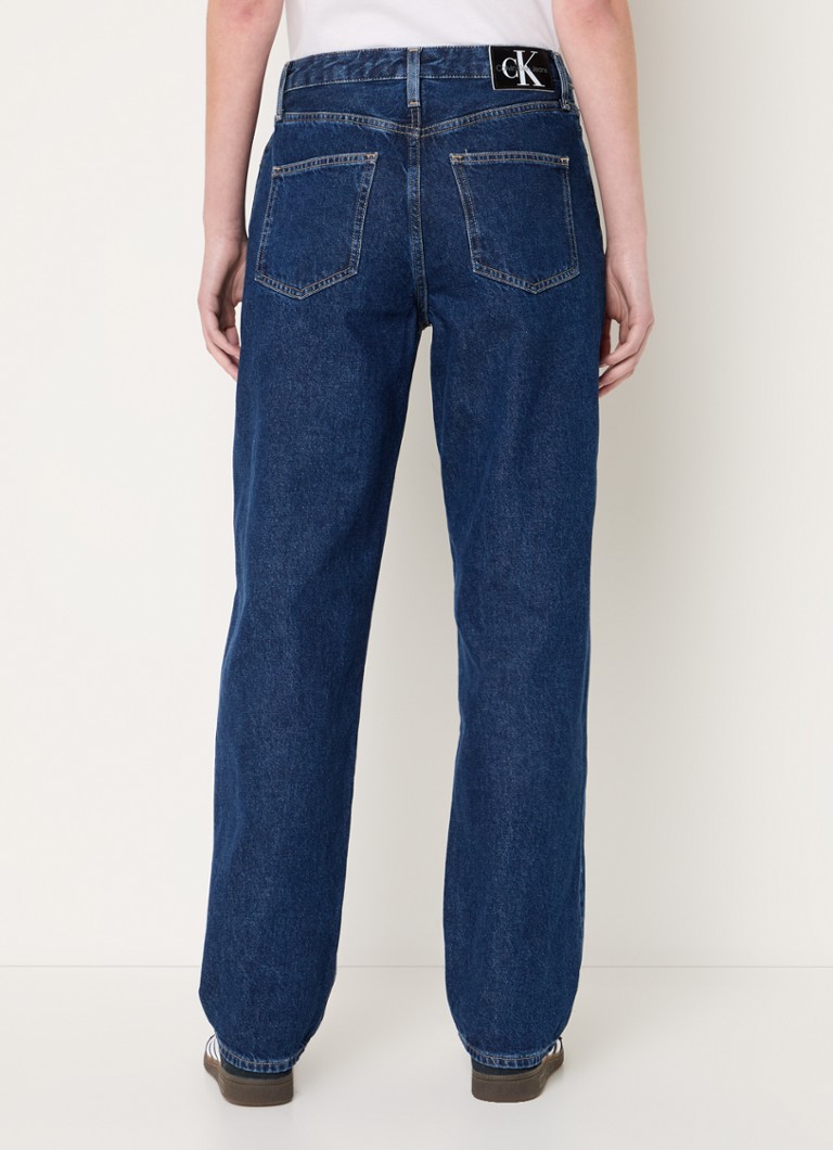 Jeans Calvin Klein a vita media, vestibilità comoda, lavaggio scuro