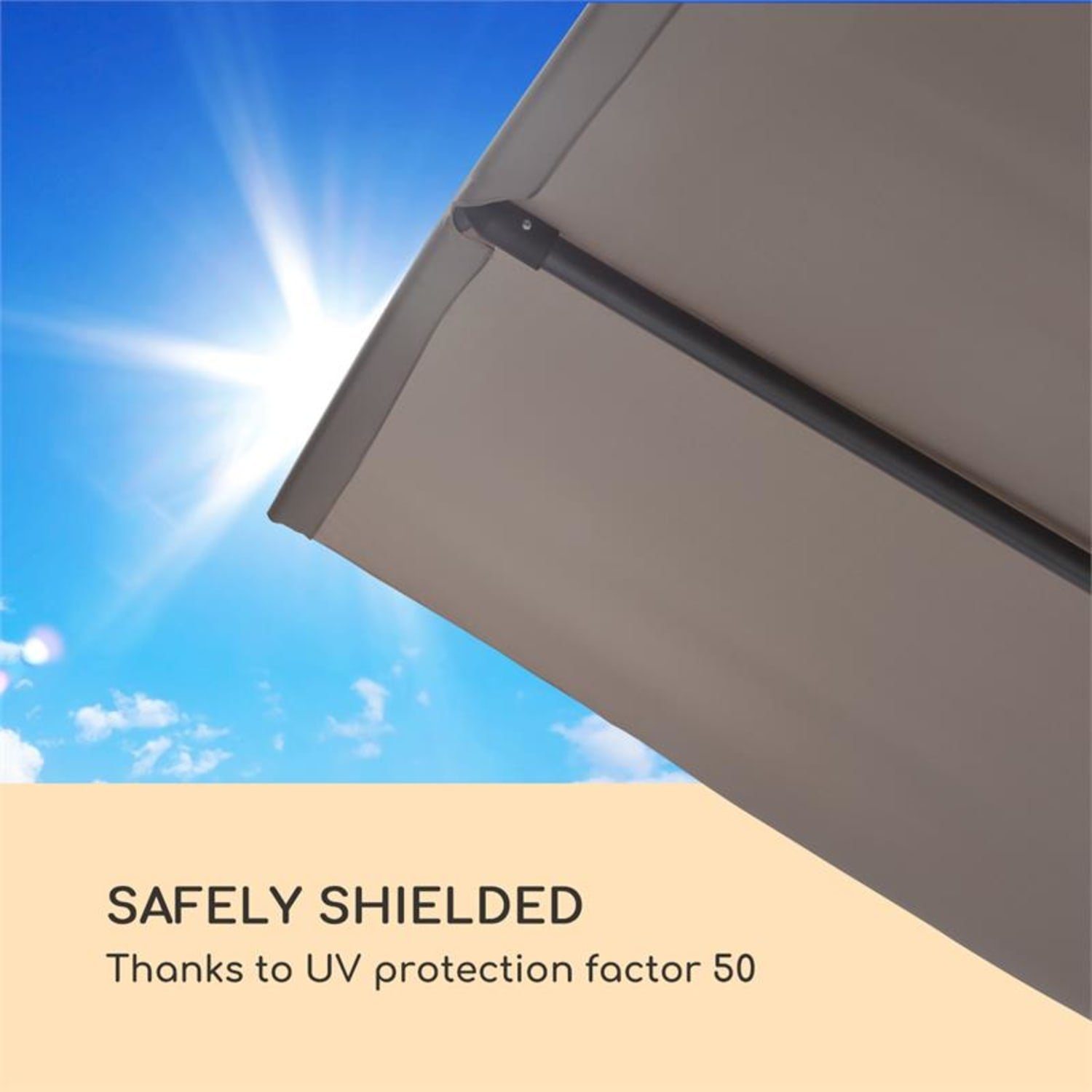 blumfeldt Sonnenschirm Flex-Shade XL Sonnenschirm 150 x 210 cm Polyester UV 50 dunkelgrau