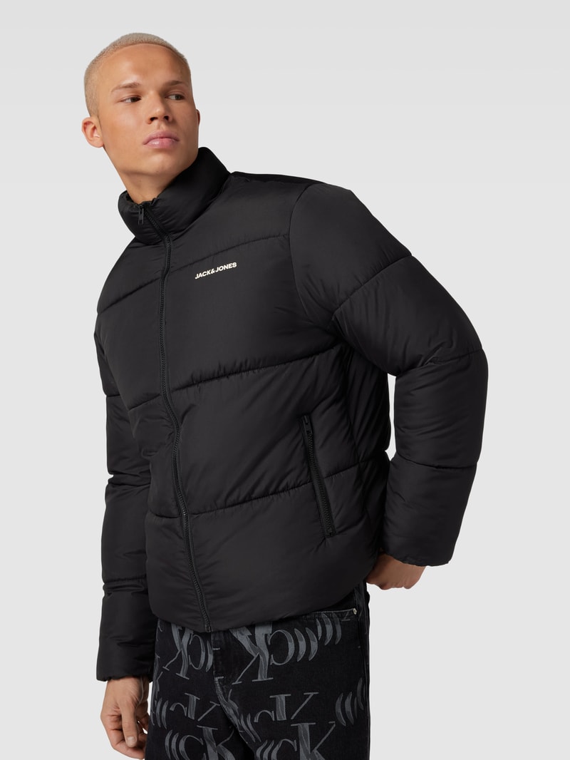 Steppjacke in unifarbenem Design Modell 'MAX' in schwarz
