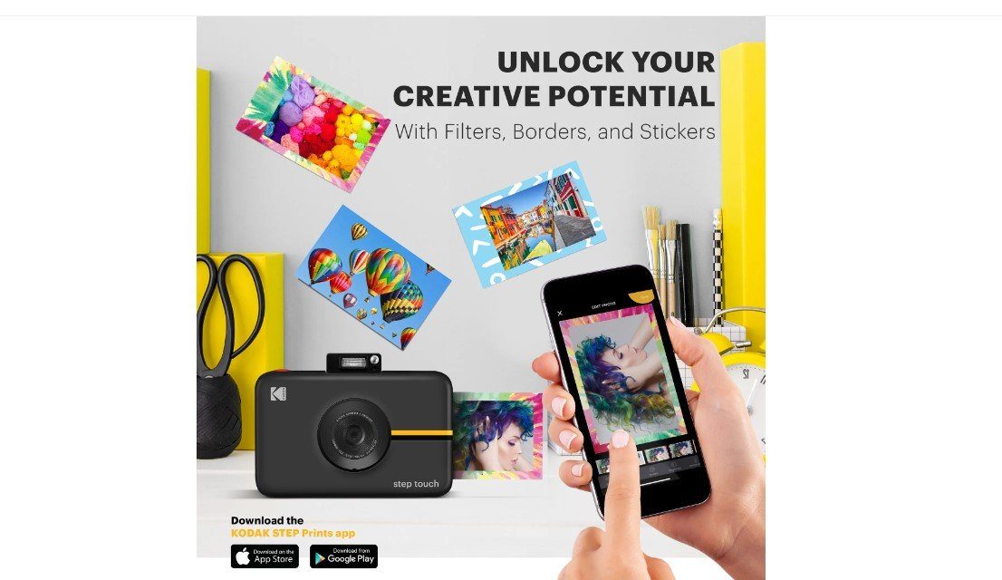 Kodak Step Touch Black Sofortbildkamera (13.2 MP, Touchscreen & Bluetooth)