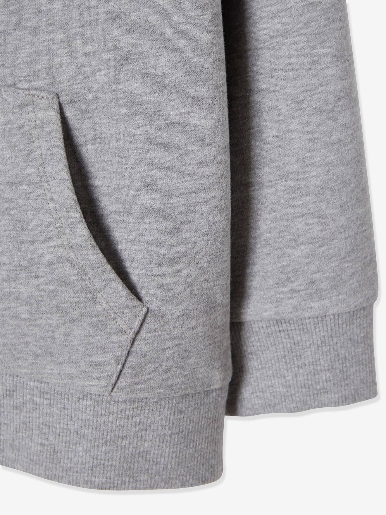 Sweat zippé à capuche garçon gris clair