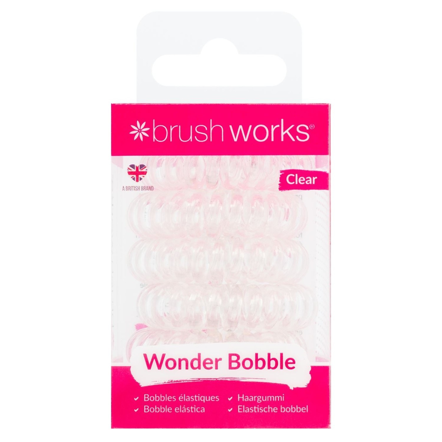Brushworks пакет од 6 провидних гумица за косу