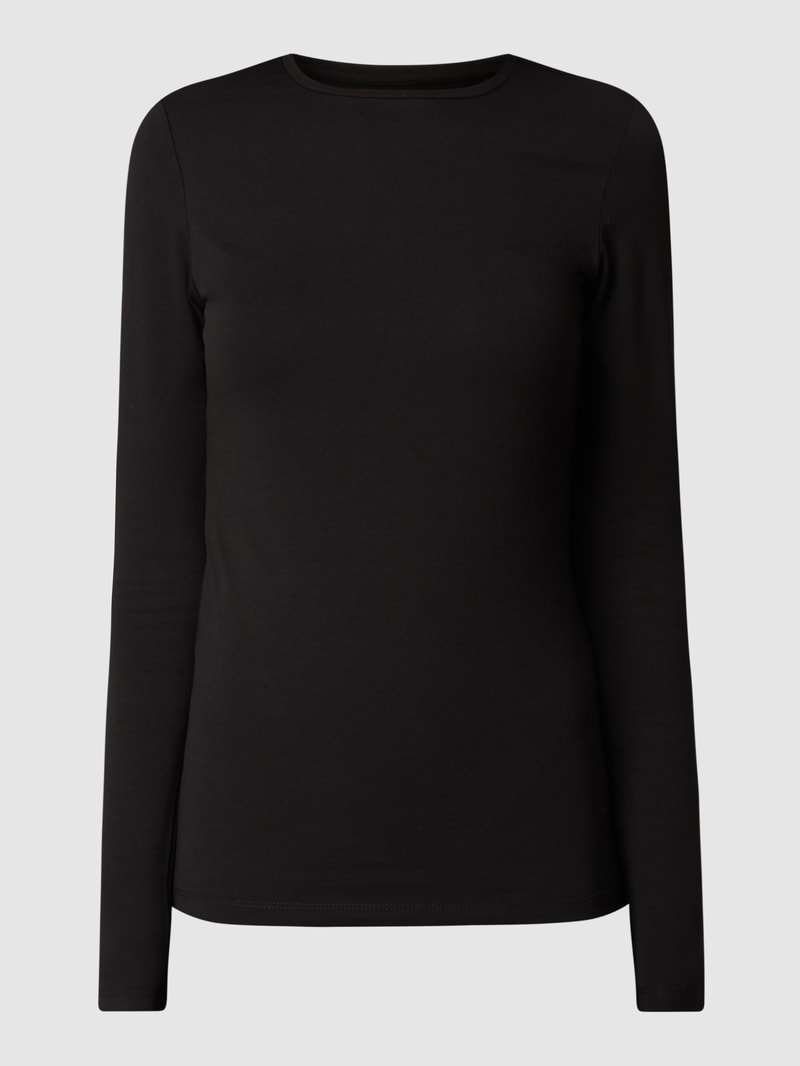 Longsleeve mit Rundhalsauschnitt in schwarz