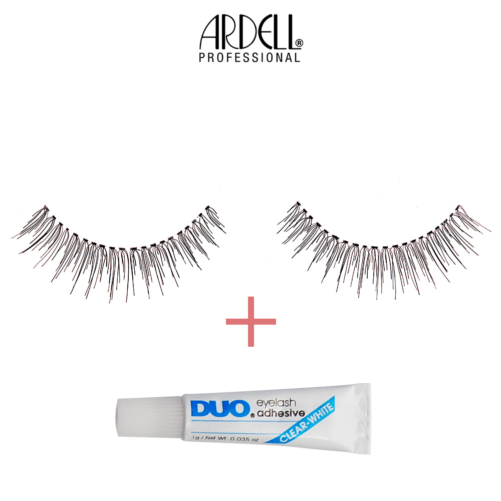 Ardell Faux-cils no. 110 avec colle Duo transparente de 1gr Faux-Cils franges en cheveux naturels, réutilisables avec colle incluse