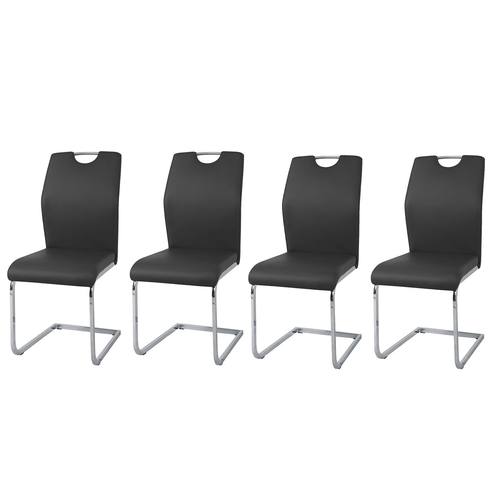 HTI-Line Freischwinger Schwingstuhl 4er-Set Nelly Schwarz (4 St), Schwingstuhl