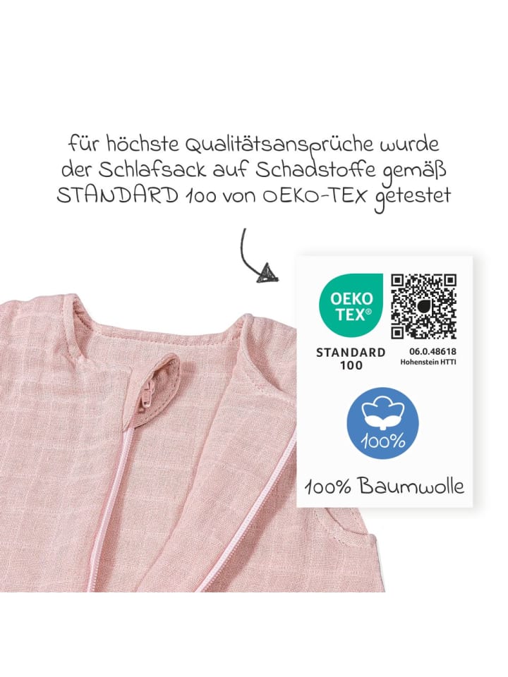 Makian Musselin-Schlafsack - Puder - in rosa günstig kaufen