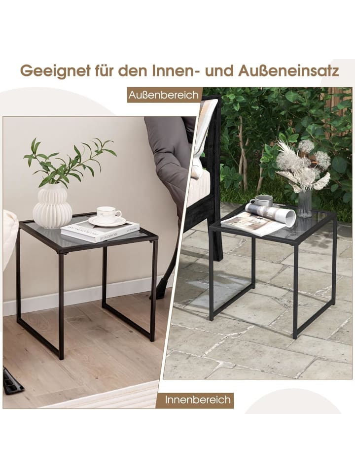 COSTWAY Gartentisch 43x43x45cm in Transparent günstig kaufen onesize