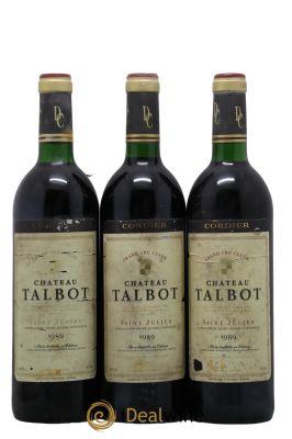 Château Talbot 4ème Grand Cru Classé  1989 - Lot de 3 Bouteilles