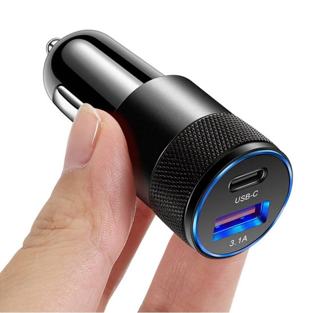 Gravizone Auto Ladegerät USB Typ C Ladeadapter KFZ Zigarettenanzünder KFZ-Adapter Usb zu Usb