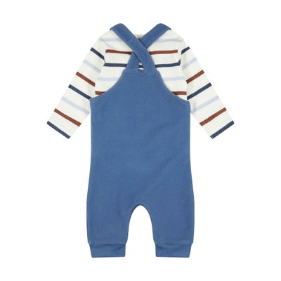 Set Hose + T-Shirt langarm, mittelblau für Jungs