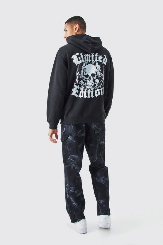 Oversize Hoodie mit Totenkopf-Print