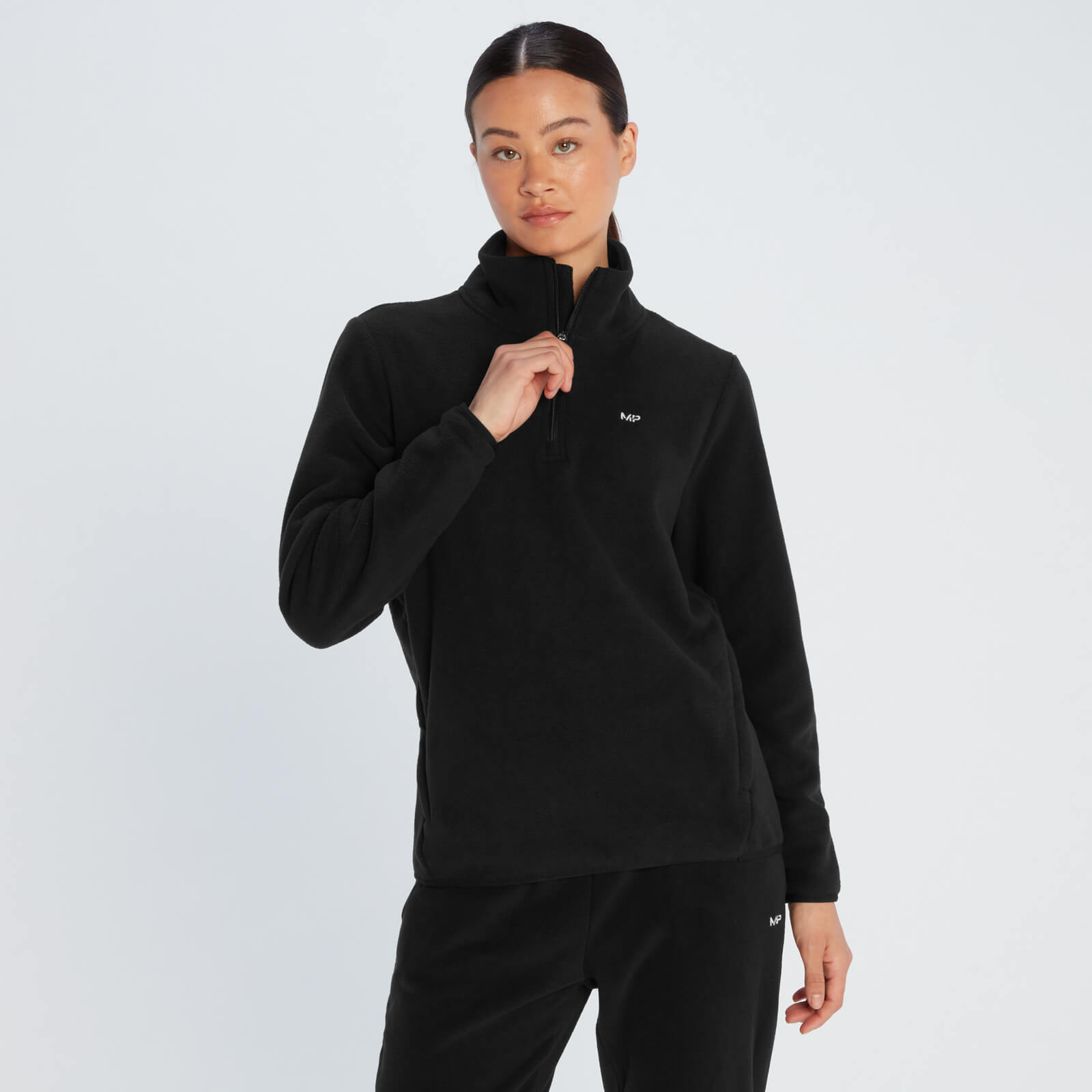 Polaire à fermeture éclair ¼ MP Essentials pour femmes – Noir