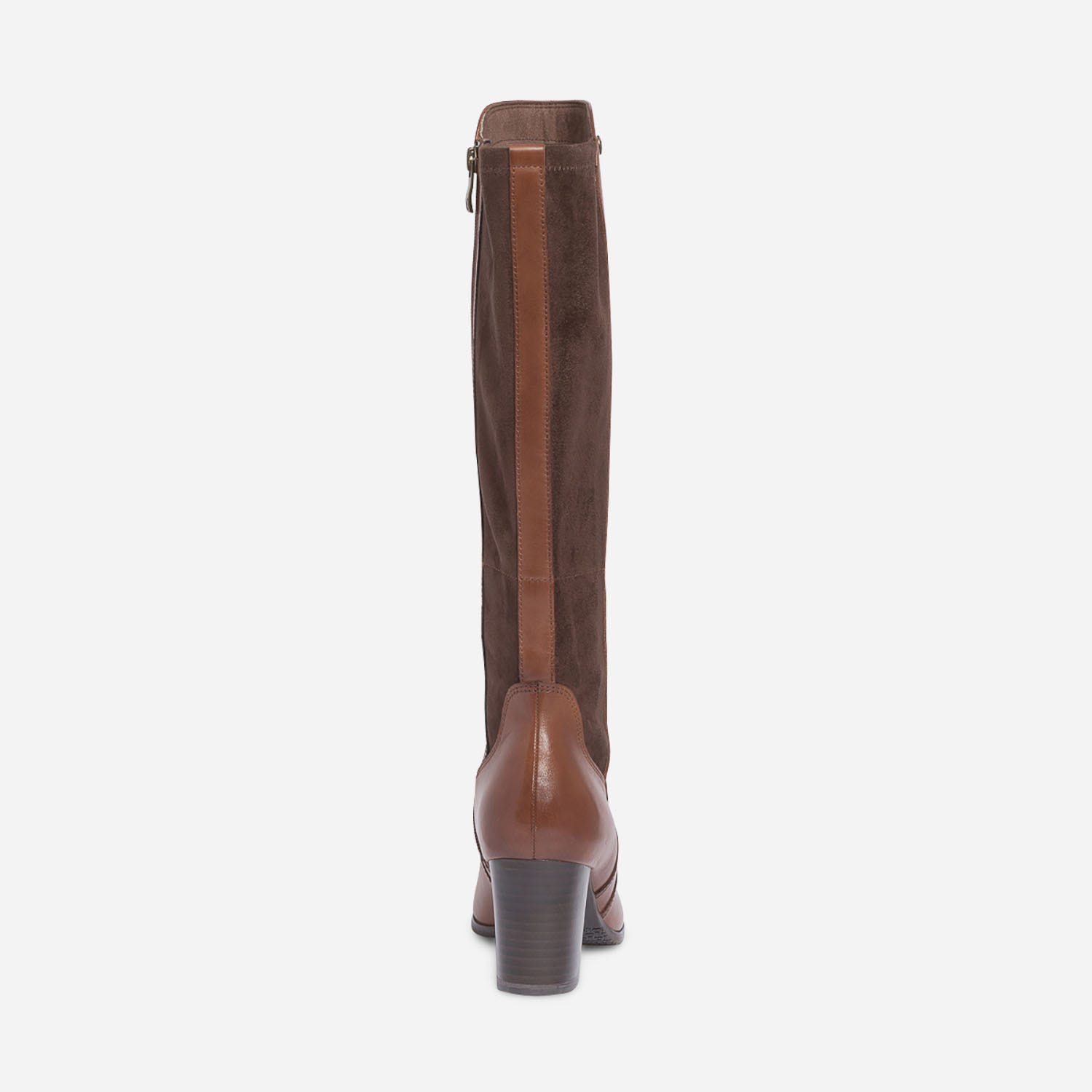 Botte à talon CAPRICE cognac en cuir et textile