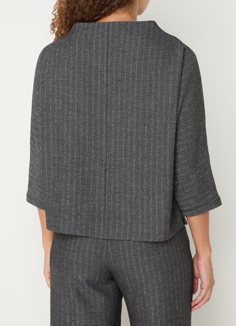 OPUS Gisha top with standing collar and fishbone design