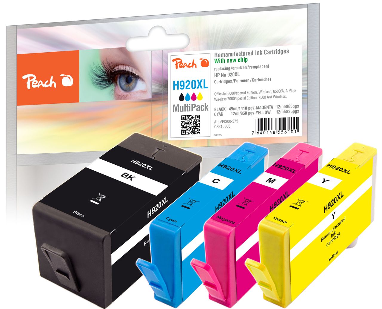Peach Spar Pack Tintenpatronen ersetzt HP No. 920XL