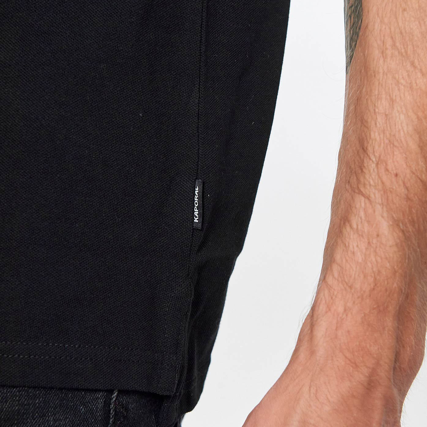 RAYOC  Polo noir Homme en 100% coton bio