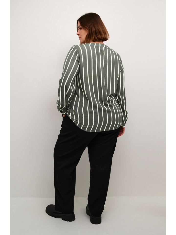 KAFFE curve Langarm-Bluse KCsida in Garden Topiary/Turtledove Str. günstig kaufen