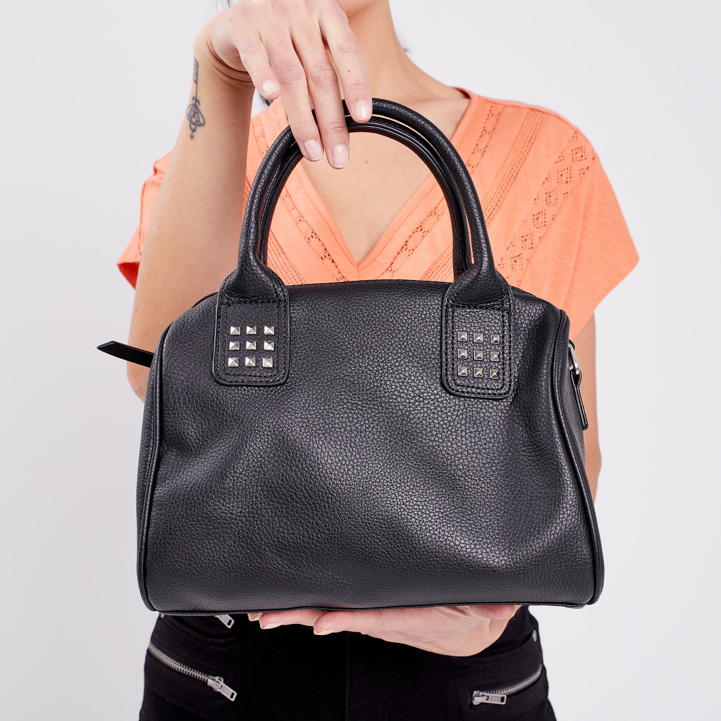 Sac bowling en bandoulière noir femme | La Halle