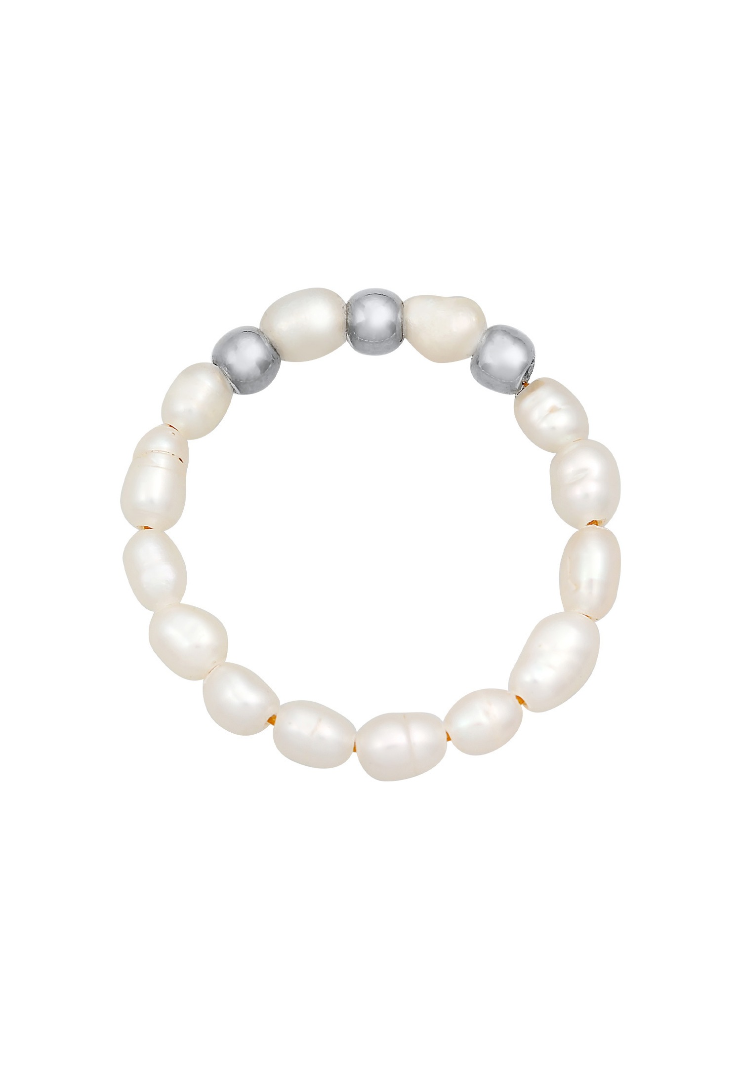 Collar de mujer Elli con cuentas modernas y perlas cultivadas de agua dulce en plata de ley 925 chapada en oro.