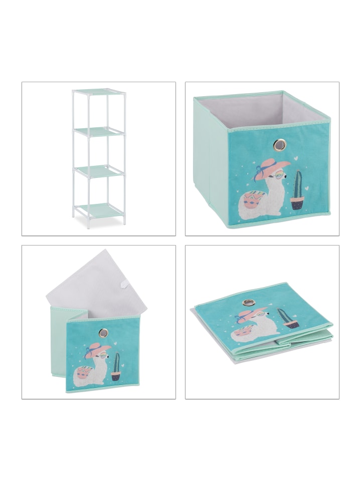 relaxdays Kinderregal Lama in Bunt - (B)27,5 x (H)89 x (T)30 cm günstig kaufen onesize