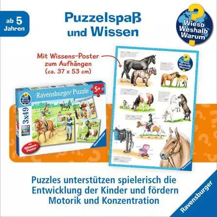 Kinderpuzzle ab 5 Jahren - Ein Tag auf dem Reiterhof - 49 Teile