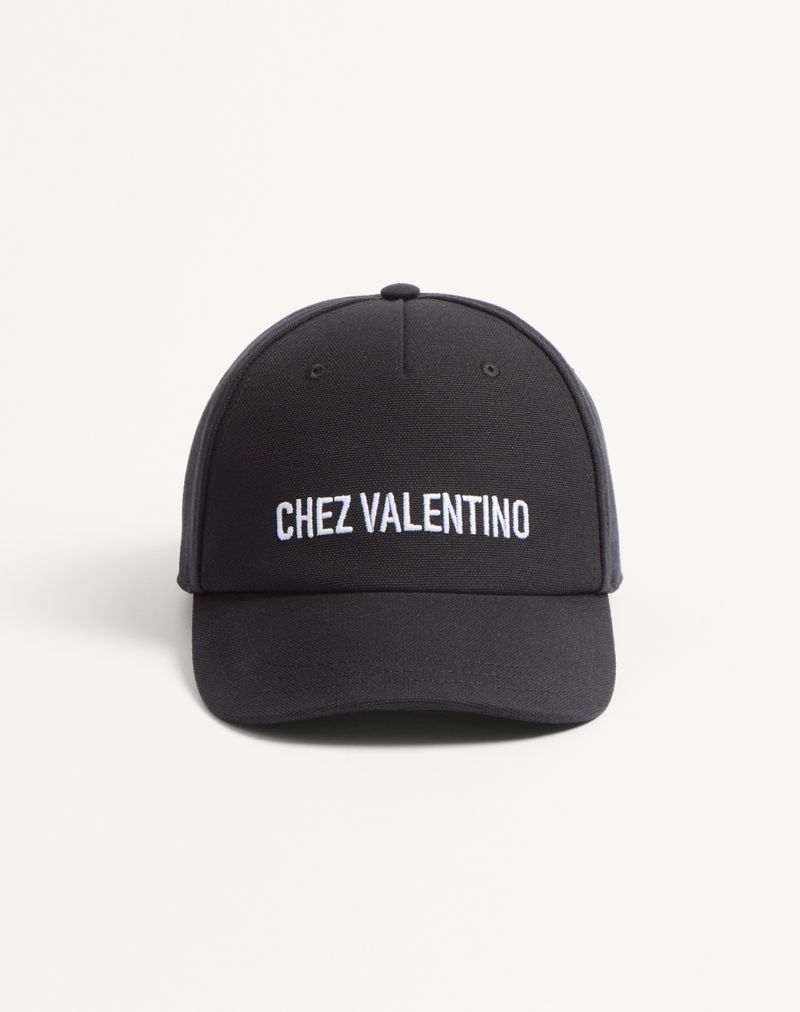Boné de beisebol Chez Valentino em algodão com bordado