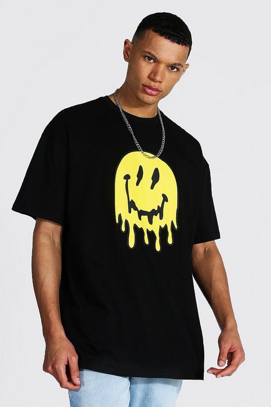 Tall Oversize T-Shirt mit Drip Face Print