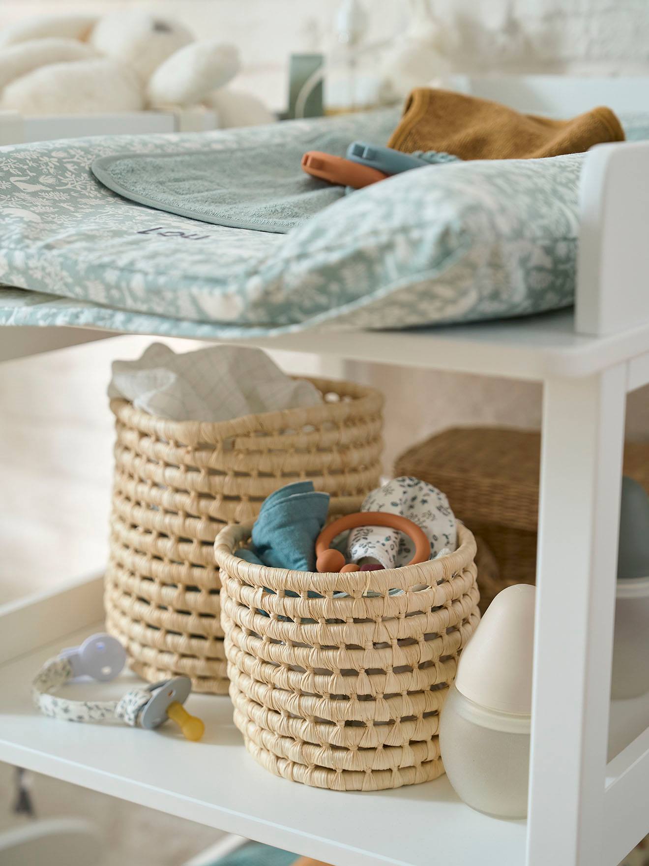 Lot de 2 paniers feuilles de maïs naturel
