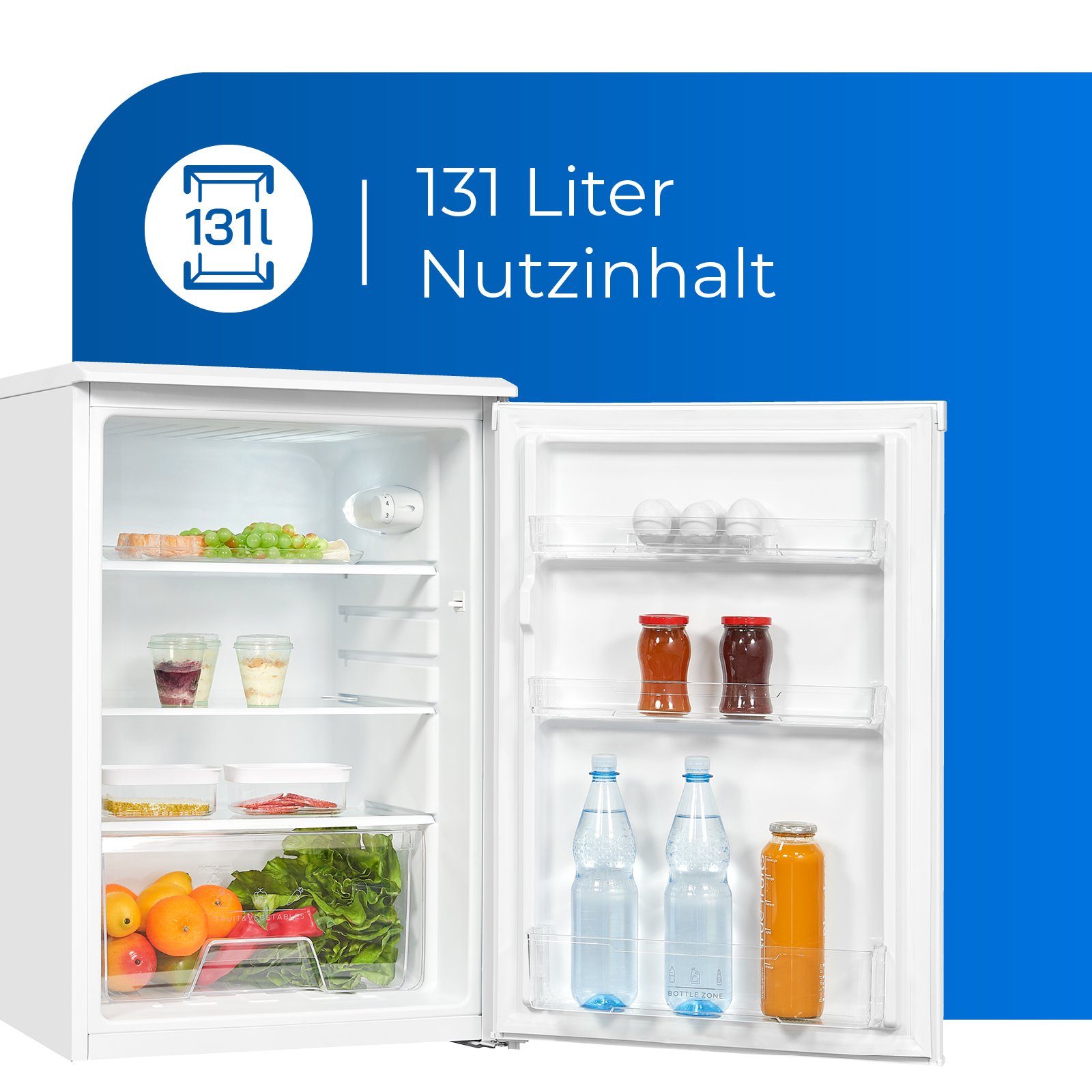 exquisit Table Top Kühlschrank KS17-V-030E, kompakt und platzsparend, passend fürs Büro oder Hotelzimmer
