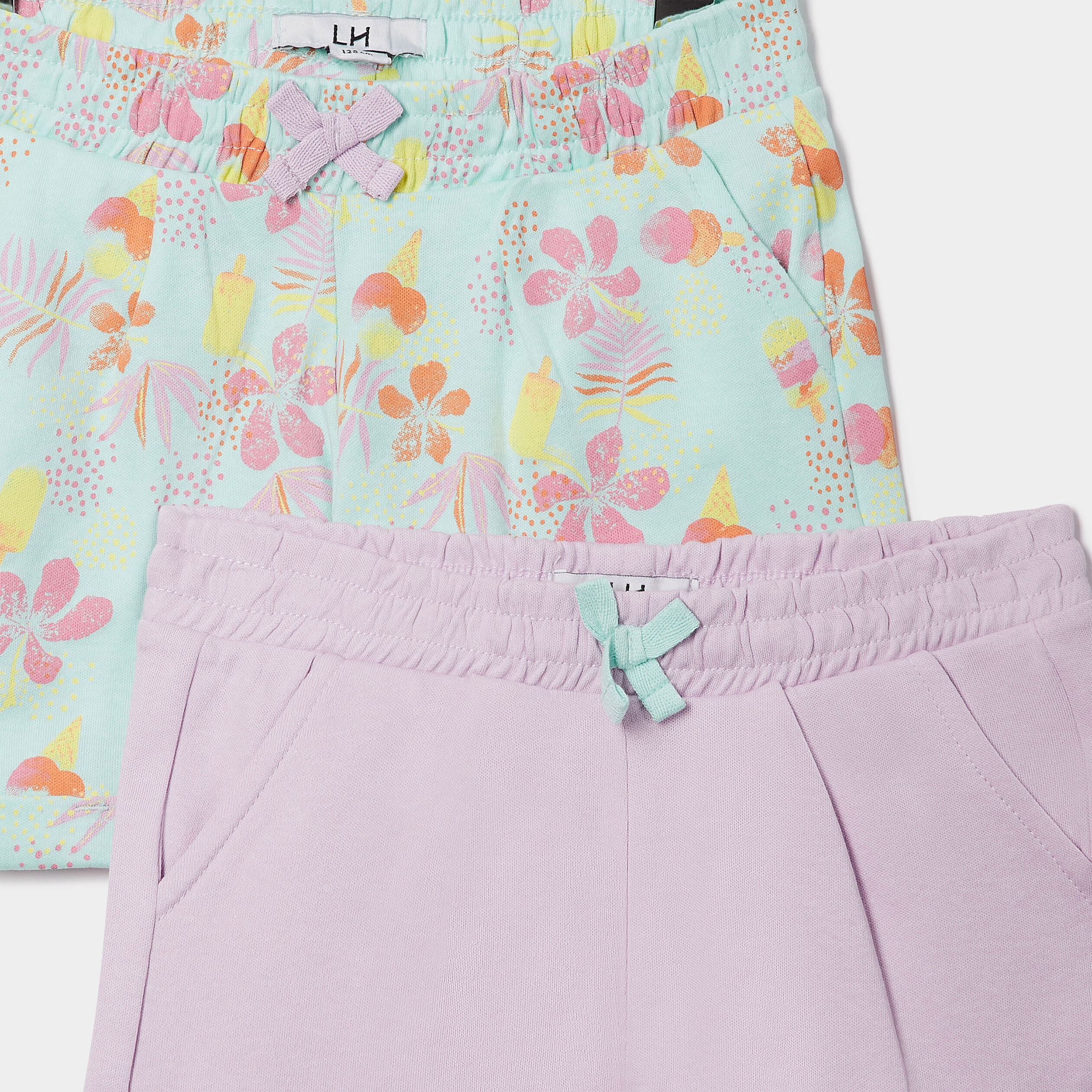 Lot 2 shorts bleu turquoise fille | La Halle