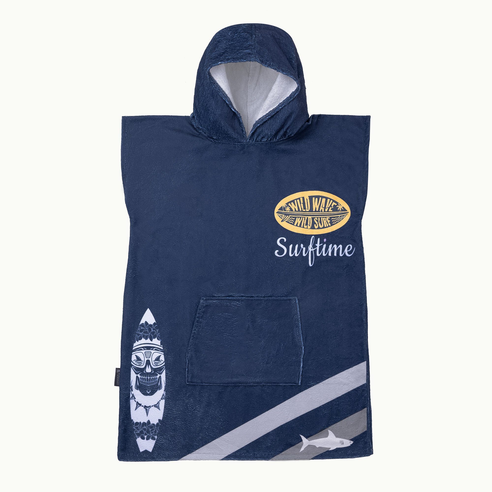 HOMELEVEL Bademantel Badeponcho für Kinder und Teenager - Poncho Handtuch mit Kapuze, Baumwolle