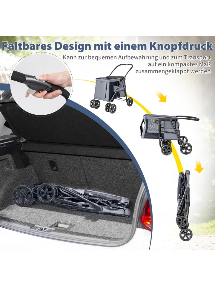 COSTWAY Hundebuggy klappbar in Grau günstig kaufen onesize