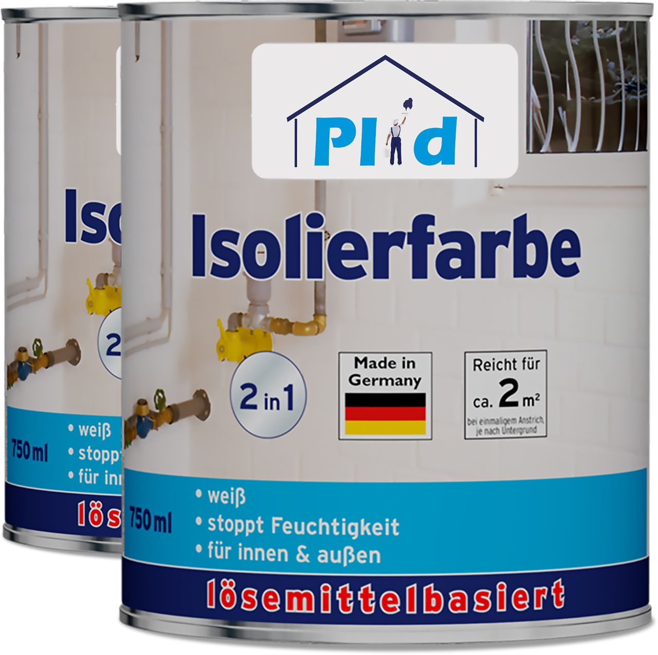 Plid Premium Isolierfarbe LH Niktoinfarbe Deckanstrich Nikotinsperre Weiß
