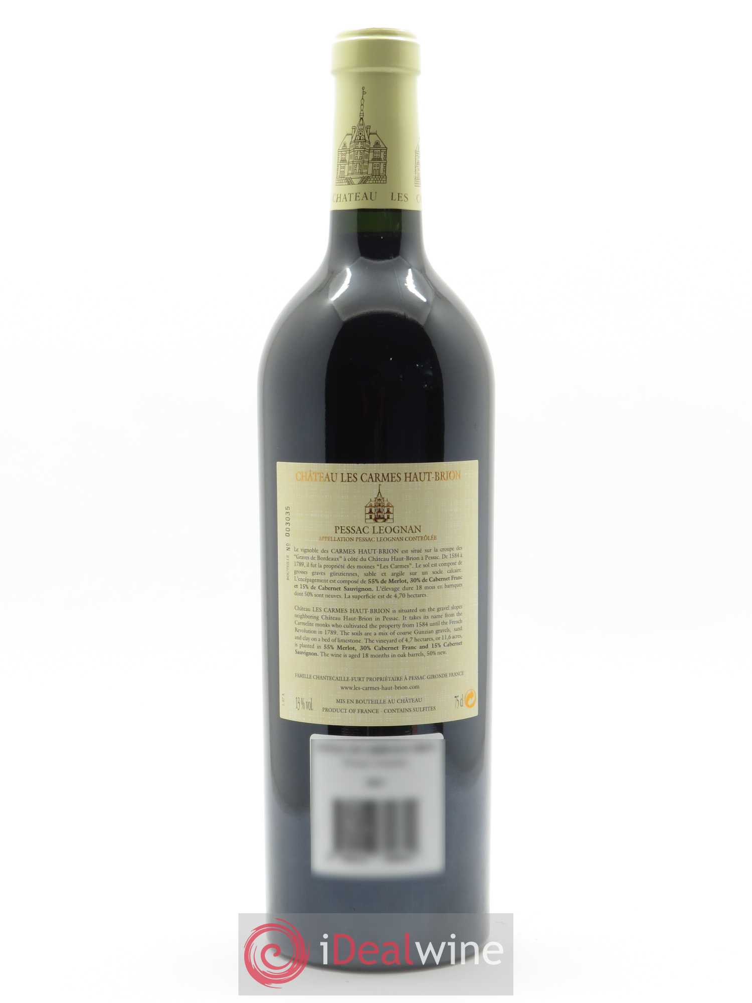 Château Les Carmes Haut-Brion  2007 - Lot de 1 Bouteille