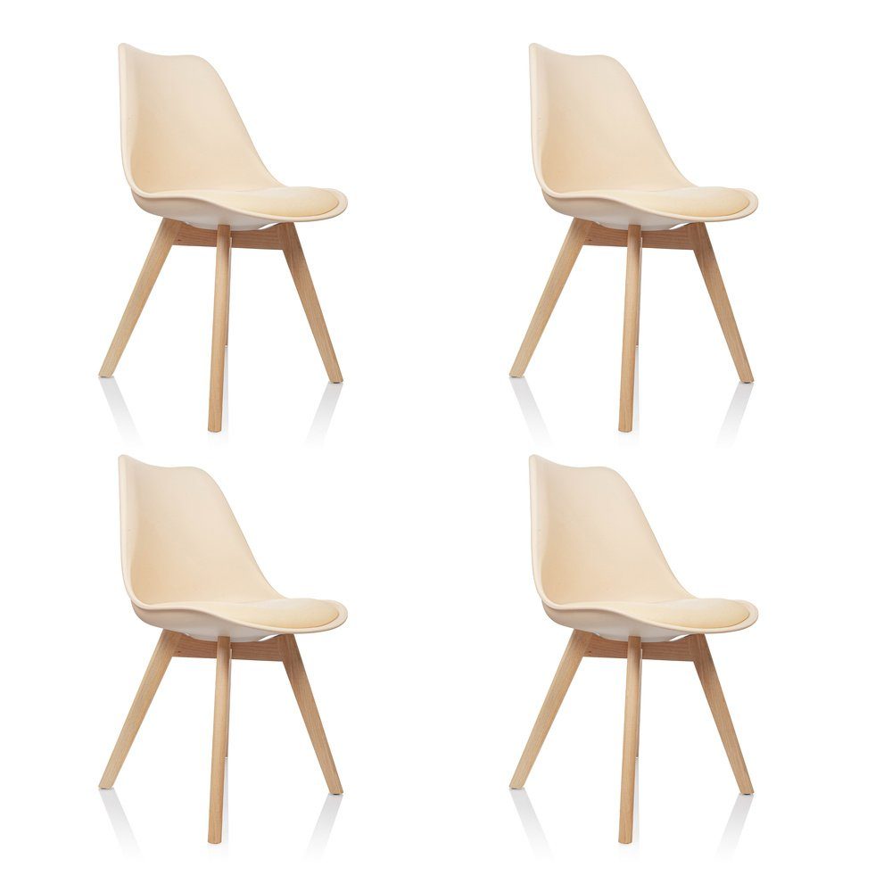 hjh OFFICE Schalenstuhl Schalenstuhl SCANDI Kunststoff ohne Armlehnen (4er Set), Esszimmerstuhl