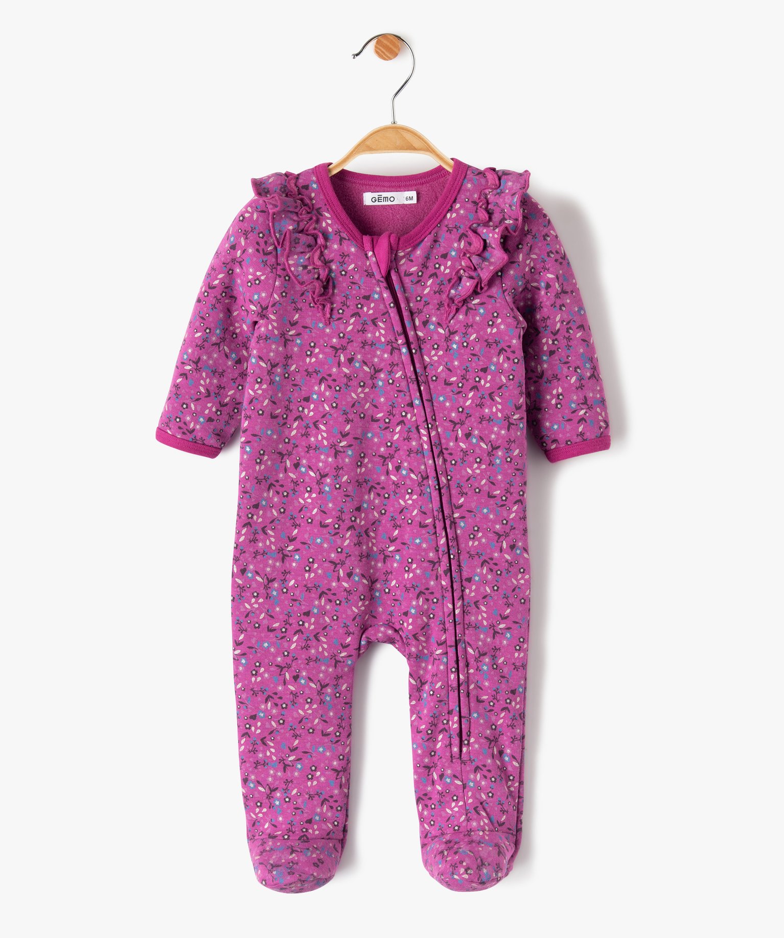 Pyjama bébé doublure chaude à motif fleuri | GEMO
