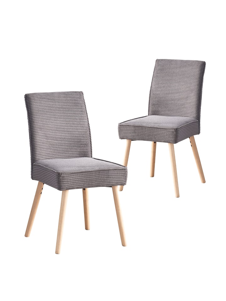 B&D Home 2er-Set: Esszimmerstuhl CEDRIC in Anthrazit - (B)48 x (H)91 x (T)61 cm günstig kaufen onesize