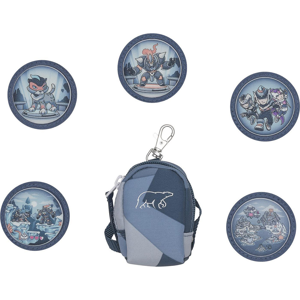 Button Bag mit 5 Buttons zum Tauschen & Sammeln Tiger Race
