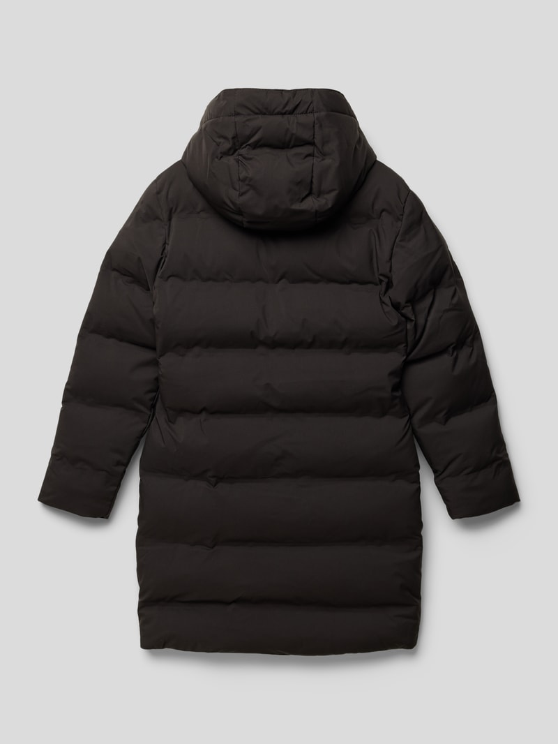 Steppjacke in Überlänge in schwarz